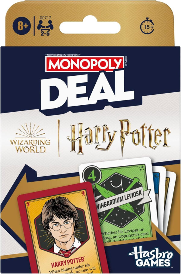 Monopoly Deal: Harry Potter Card Game | Family Games for Kids and Adults | Ages 8 and Up | 2 to 5 Players | 15 mins. | Travel Size