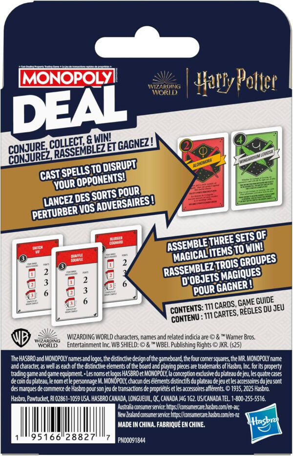 Monopoly Deal: Harry Potter Card Game | Family Games for Kids and Adults | Ages 8 and Up | 2 to 5 Players | 15 mins. | Travel Size - Image 14