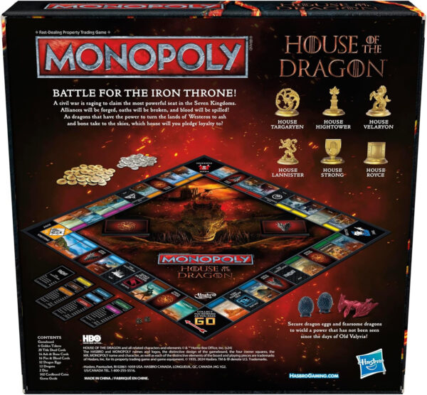 Monopoly House of the Dragon Edition Board Game | Based on the Hit TV Series | Ages 17 and Up | 2 to 6 Players | Strategy Games (Amazon Exclusive) - Image 2