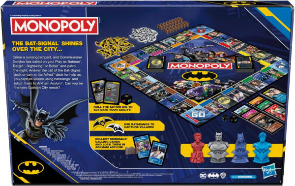 Monopoly Batman Edition Board Game | Monopoly Game for Batman Fans | Ages 8 and Up | 2 to 4 Players | Family Games | Strategy Games for Kids and Adults (Amazon Exclusive) - Image 2